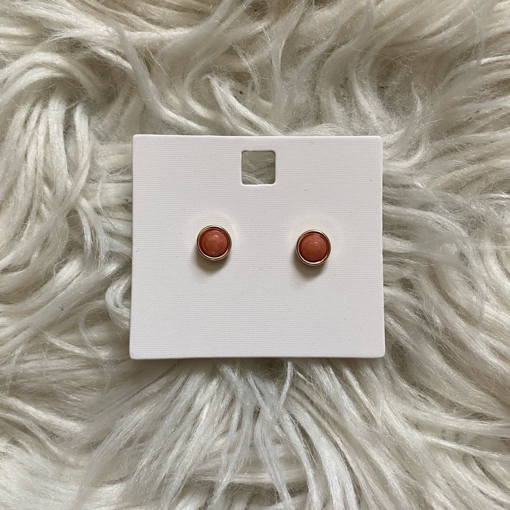 Small coral stud earrings